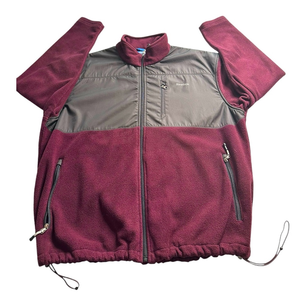 Fleece Zip Up ‎ Burgundy/Gray Jacket Size X-Large Youth